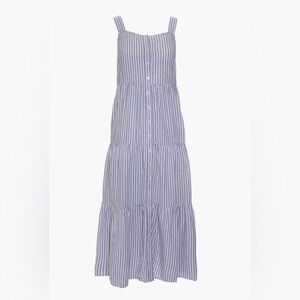Madewell Blue & White Striped Casual Button Front Dress